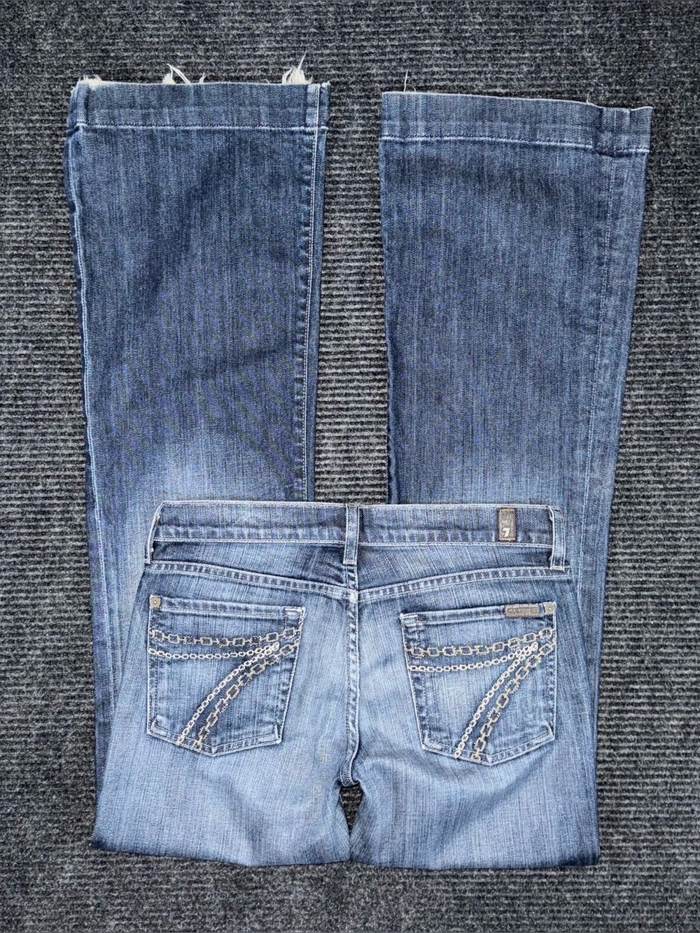 7 For All Mankind Dojo Trouser Bootcut Jean Sz 28 (29x33.5) Western Cowgirl Boho